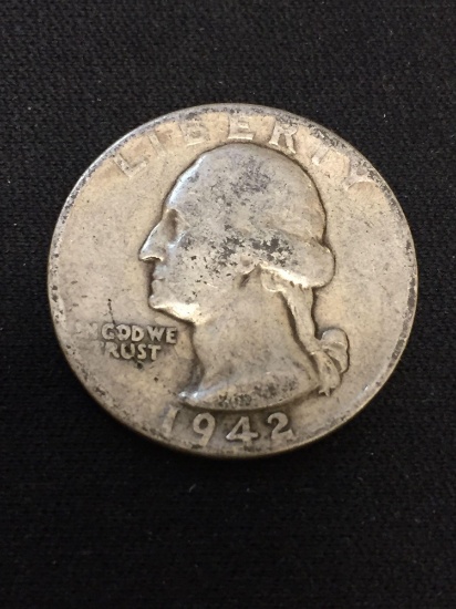 1942-D United States Washington Quarter - 90% Silver Coin