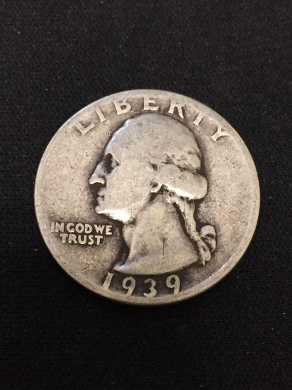 1939 United States Washington Quarter - 90% Silver Coin