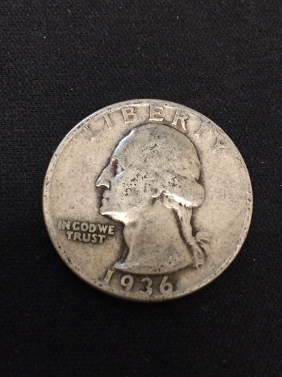 1936 United States Washington Quarter - 90% Silver Coin