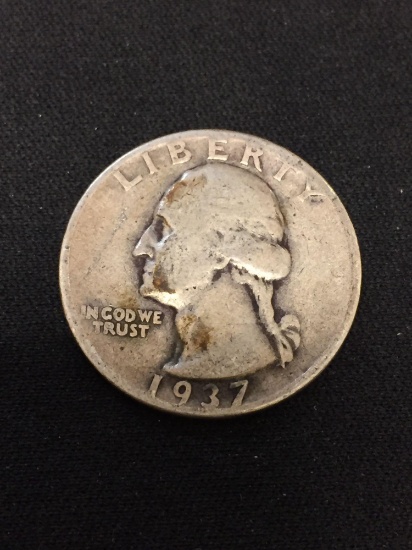 1937 United States Washington Quarter - 90% Silver Coin