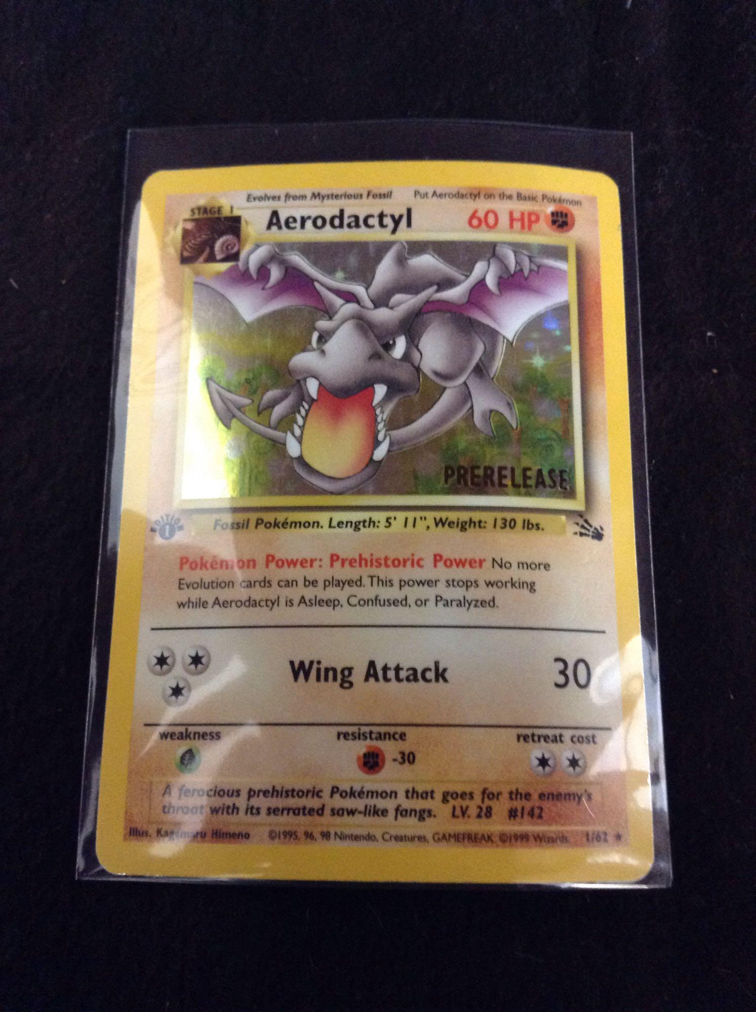 Pokemon Aerodactyl Prerelease Fossil 1st Edition | Proxibid