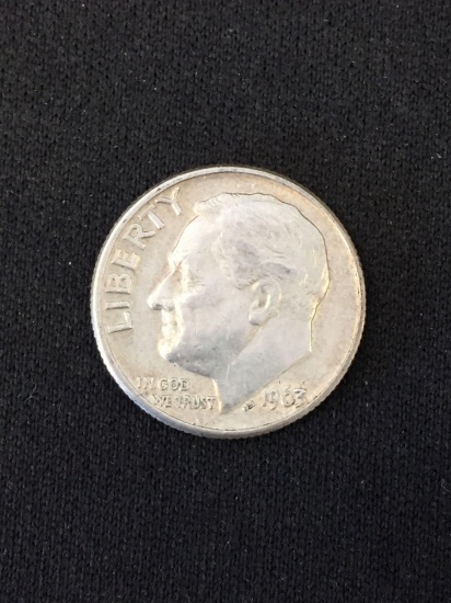 1963-D United States Roosevelt Dime - 90% Silver Coin