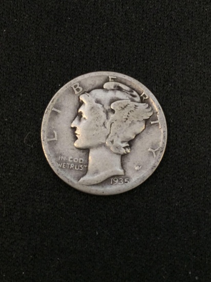 1935 United States Mercury Dime - 90% Silver Coin