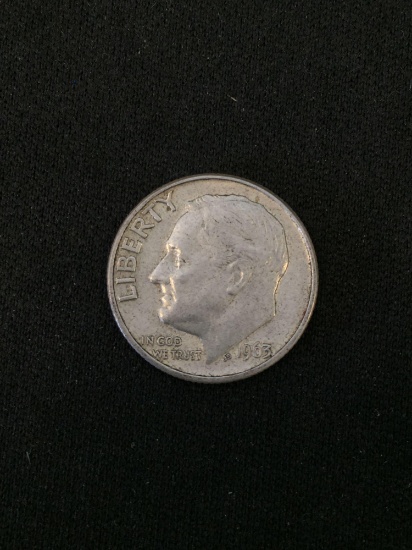 1963-D United States Roosevelt Dime - 90% Silver Coin