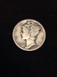 1942 United States Mercury Dime - 90% Silver Coin