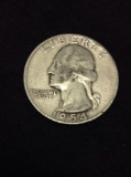 1954 United States Washington Quarter - 90% Silver Coin