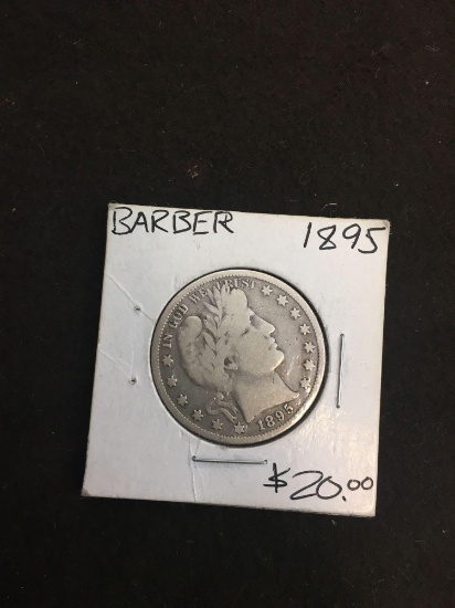 1895 United States Barber Silver Half Dollar - 90% Silver Coin