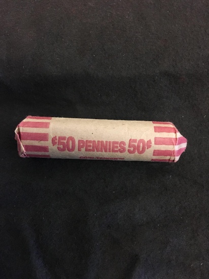 50 Count Roll of United States Wheat Pennies Coins - Unsearched