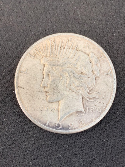 1922-S United States Peace Silver Dollar - 90% Silver Coin