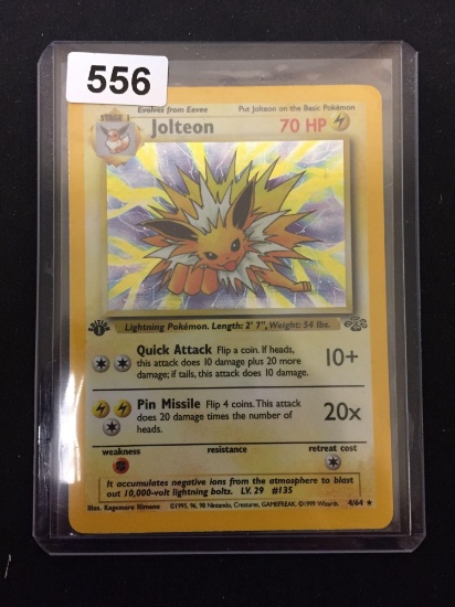 Pokemon Jolteon Jungle 1st Edition Holofoil Rare Card 4/64