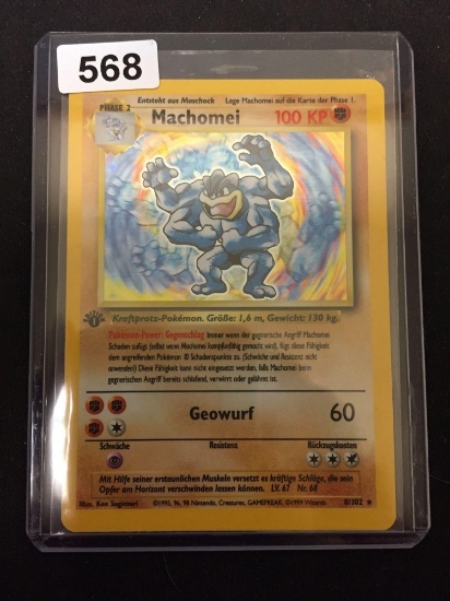 Pokemon Machamp German 1st Edition Holofoil Rare Card 8/102