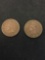 Lot of 2 US Indian Head Pennies