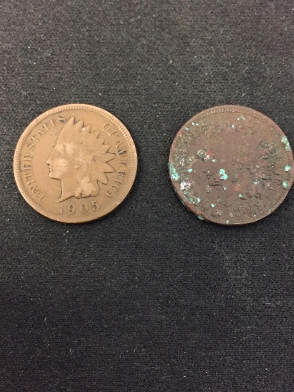 Lot of 2 US Indian Head Pennies