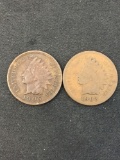 Lot of 2 US Indian Head Pennies