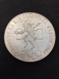 RARE 1968 Mexico Olympics 72% SILVER 25 Pesos NICE Coin