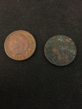 Lot of 2 US Indian Head Pennies