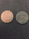 Lot of 2 US Indian Head Pennies