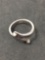 Bead Ball Accented 18mm Wide Open Bypass Styled Sterling Silver Ring Band-Size 11