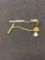 Lot of Two Alloy Tie Pins, One Gold-Tone w/ Round 5.5mm Zircon & Silver-Tone Initial 