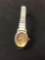 Acqua Designed Oval 25x18mm Bezel Stainless Steel Watch Expandable Bracelet