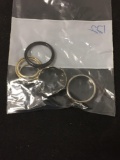 Lot of Six Various Size, Shape & Styled Fashion Alloy Bands