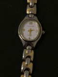 Gloria Vanderbuilt Oval 21x16mm Bezel Stainless Steel Watch w/ Link Bracelet