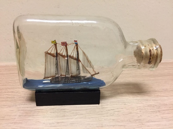 Three Masted Schooner 5" - #029 - Ship In A Bottle