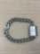 St. Marin Designed Rectangular 24x18mm Bezel Stainless Steel Watch w/ Curb Link Bracelet