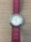 Coach Designed Round 32mm Stainless Steel Watch w/ Pink Nylon & Leather Strap