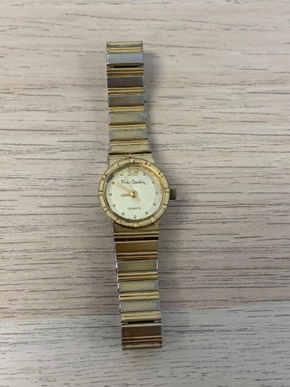 Pierre Cardin Designed Round 18mm Bezel Gold-Tone Stainless Steel Watch w/ Link Bracelet