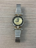 Gitano Designed Round 25mm Gold-Tone Bezel Stainless Steel Watch s/ Bracelet