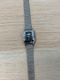 Calvin Klein Designed Rectangular 24x20mm Bezel Stainless Steel Watch w/ Mesh Link Bracelet