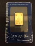 PAMP Swiss 10 Gram .999 Fine Gold AU Serial Numbered Bullion Bar