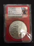 NGC Graded 2018 US American Silver Eagle MS70 Early Release - American Eagle Label