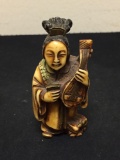 Vintage Action Carved Woman Figurine - Made in Italy