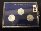 1943 Steel Cent Coin Set - War Time Emergency Issue