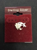 Wazzu Cougar Themed Sterling Silver Commemorative Pin-1.3 Grams