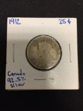 1912 Canadian Quarter - 92.5% Coin