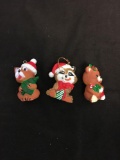 Lot of 3 Vintage Chtistmas Ornaments