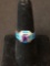 New! Beautiful Faceted Amethyst w/ Australian Opal Inlay Sterling Silver Ring Band-Size 7 SRP $ 69