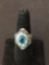 New! Beautiful Detailed Faceted Blue Topaz Sterling Silver Ring Band-Size 6.5 SRP $ 49