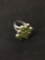 New! Gorgeous Faceted Multi-Shaped Peridot Sterling Silver Ring Band-Size 8.25 SRP $ 49
