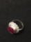 New! Gorgeous Detailed Faceted Natural African Red Ruby Sterling Silver Ring Band-Size 7.5 SRP $ 69