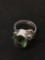 New! Detailed Oval Faceted Peridot Sterling Silver Ring Band-Size 6.5 SRP $ 39