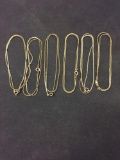 Lot of Six Double Serpentine Link Gold-Tone Alloy 1.0mm Wide 16