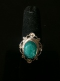 New! Awesome Detailed Faceted African Natural Emerald Sterling Silver Ring Band-Size 7 SRP $ 59