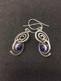 Lapis Cabochon Accented Double Swirl Styled 2