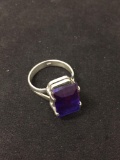 New! Beautiful Bi-Color Purple & Violet Faceted Gem Sterling Silver Ring Band-Size 6.25 SRP $ 39