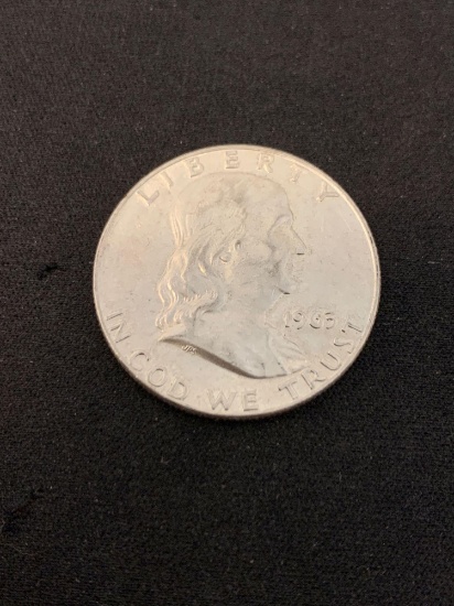 1963-D United States Franklin Half Dollar - 90% Silver Coin UNC Condition