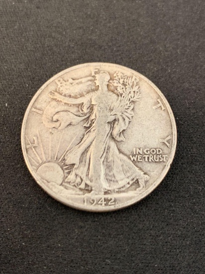 1942 United States Walking Liberty Half Dollar - 90% Silver Coin